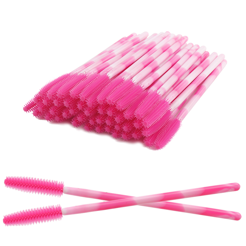 Face Mask Silicone - 50/100 個使い捨てシリコーンまつげブラシカラーアイラッシュメイクアップブラシマスカラワンドアプリケーターまつげエクステンションツール