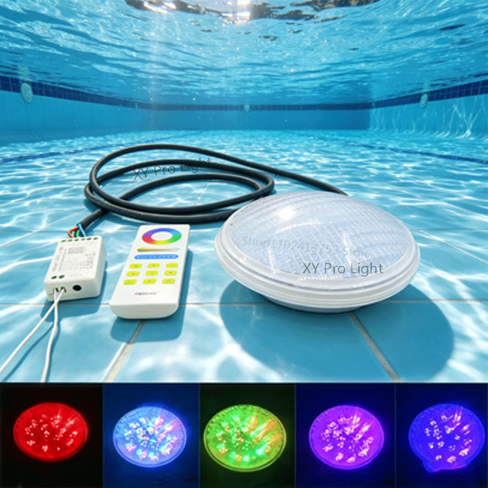 Xy Spa & Wellness - 45W RGB水中ライト 36W 54W噴水池ランプ IP68防水ウィック埋め込みスポットライト 24W