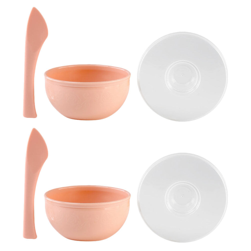 Face Mask Silicone - 2セット ビューティーマスクキット シリコンボウル 落下防止 フェイスマスク攪拌棒 DIYミキシングボウル