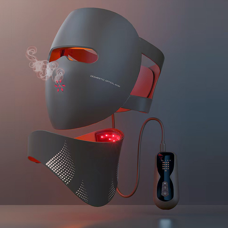 Face Mask Silicone - 高品質ソフトシリコン3C LEDフェイスネックマスクライトセラピー人間工学に基づいたデザインで、自宅や旅行で真のアンチエイジングスキンケアを実現