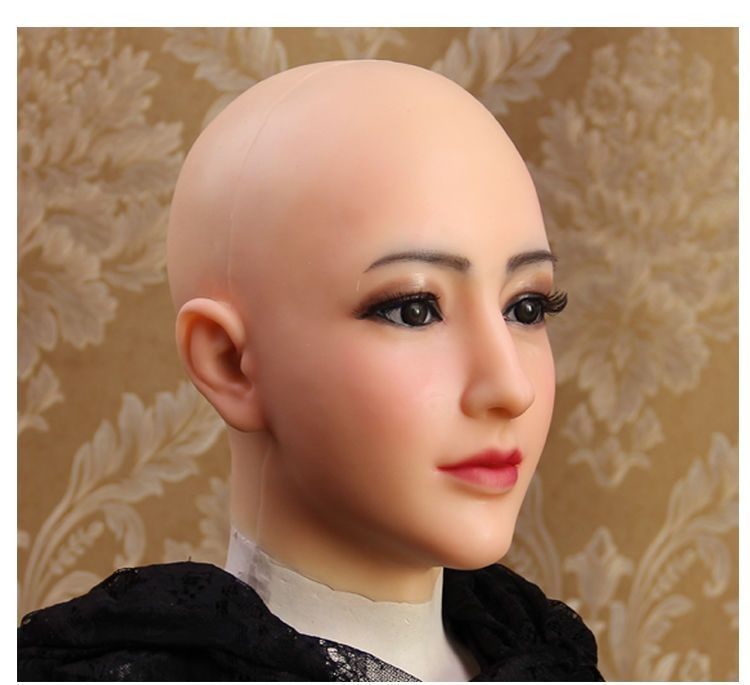 Face Mask Silicone - 新しいフルフェイスシリコンビューティーマスク | 女装男性用メイクアップ用シミュレーション女性ヘッドギア
