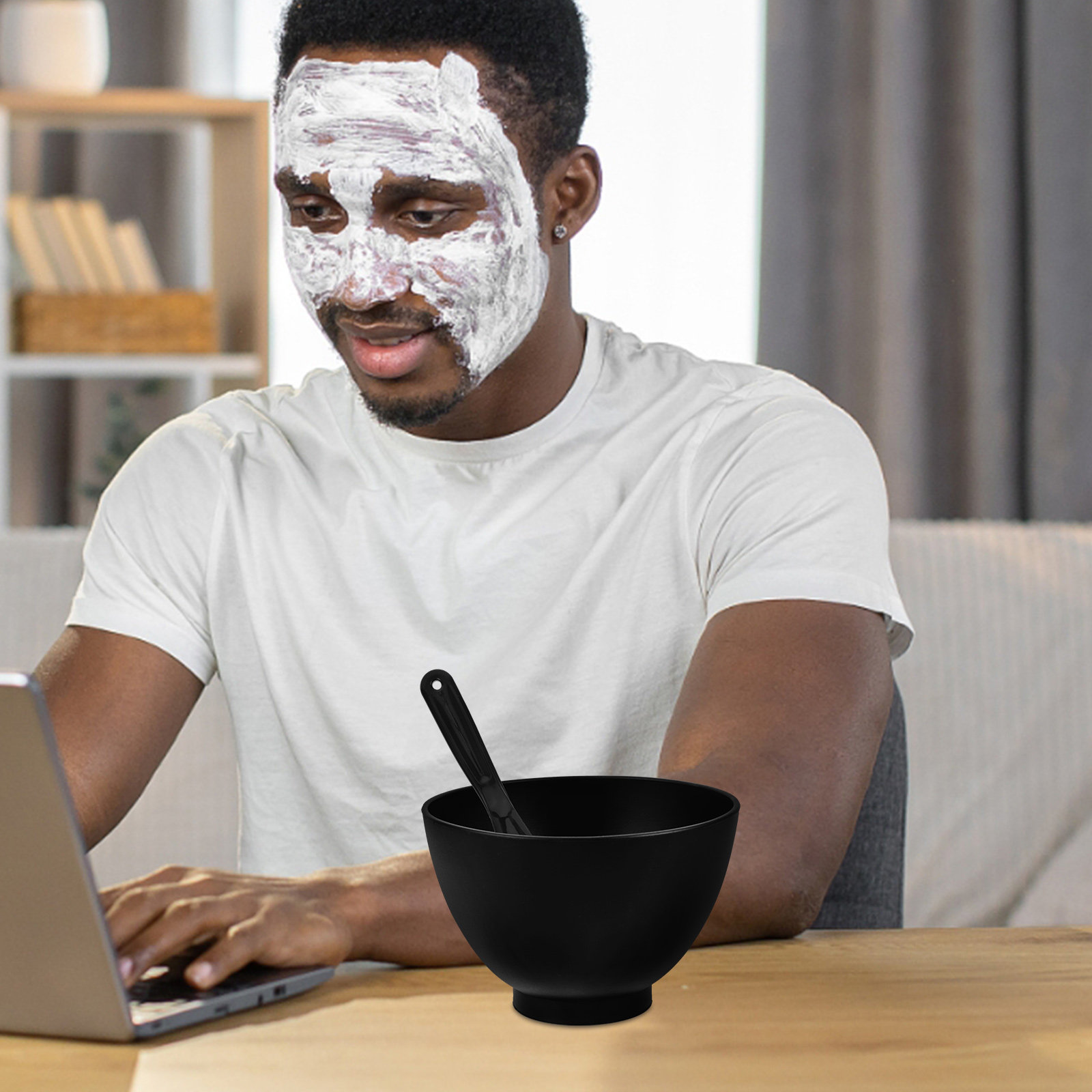 1セットシリコンフェイスマスクミキシングボウルキットDIYク - Face Mask Silicone のレビューと価格